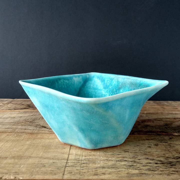 Set of two Muriel matt turquoise bowls for wholesale by Almudena Martín del Valle