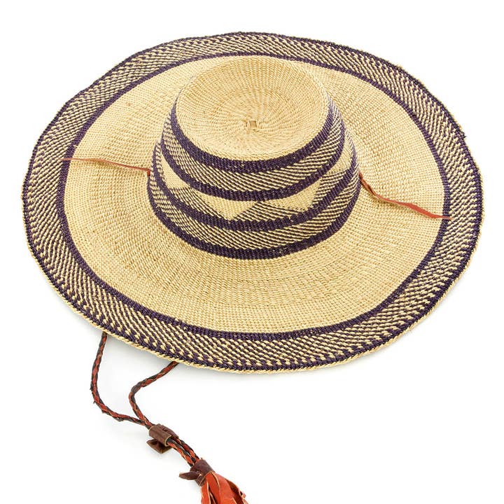 Swahili | AFRICAN MODERN - Wholesale Straw Hat - Unisex - Assorted Ghanaian Straw Sun Hat - Assorted Colors & Designs