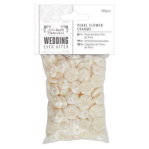 Papermania Pearl Flower Charms (100 Pieces) - Wedding for wholesale by West Design Products UK