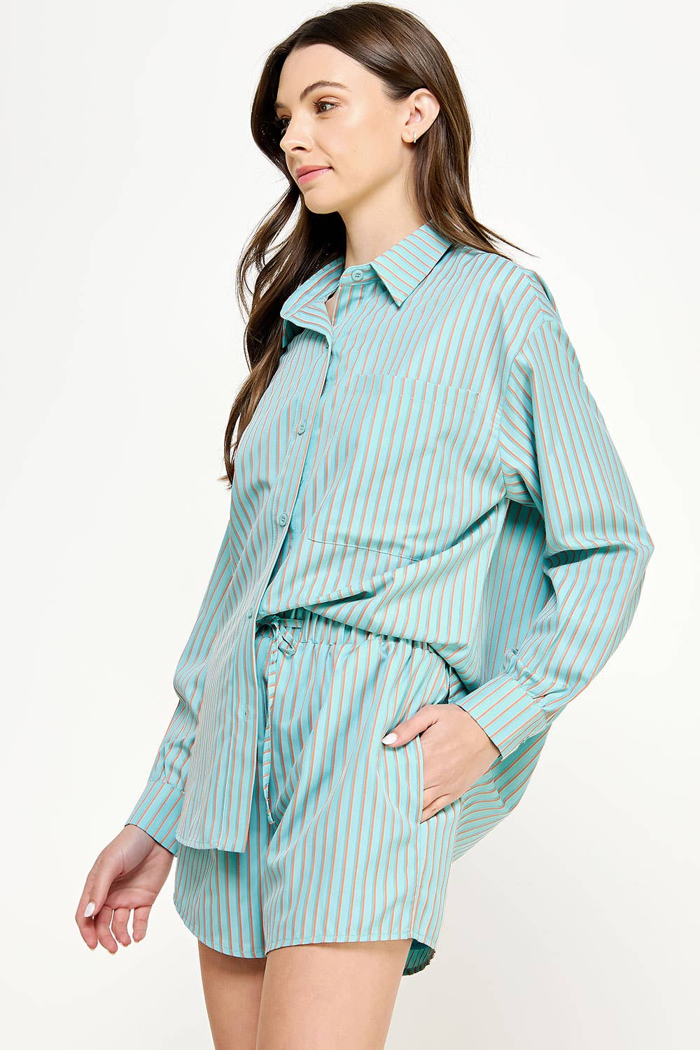 Strut & Bolt - Venta al por mayor Camisa con botones - Mujer - Camisa extragrande de rayas2