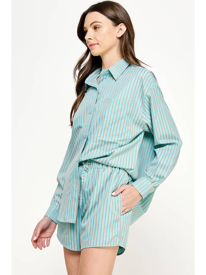 Strut & Bolt - Venta al por mayor Camisa con botones - Mujer - Camisa extragrande de rayas2
