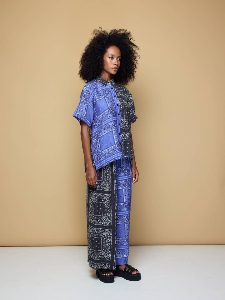 PATCHWORK SALLY SKJORTE - PATCHWORK BANDANA for engroshandel hos State of Georgia