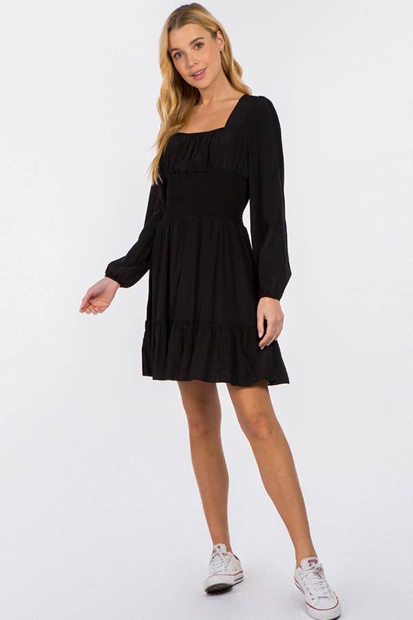 Hesperus - Wholesale Dress - Women's - Smocked Waist Square Neck Dress21