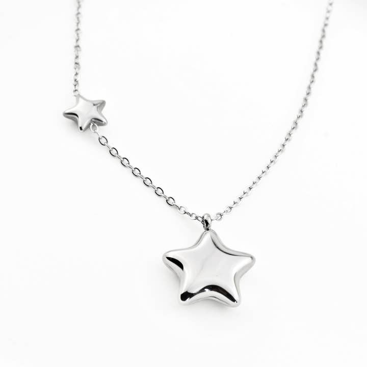 Blueyejewelry - Vendita all'ingrosso Collana con ciondolo/pendaglio - Collana a forma di stella soffiata - Ciondolo a forma di stella gonfia che non si ossida3