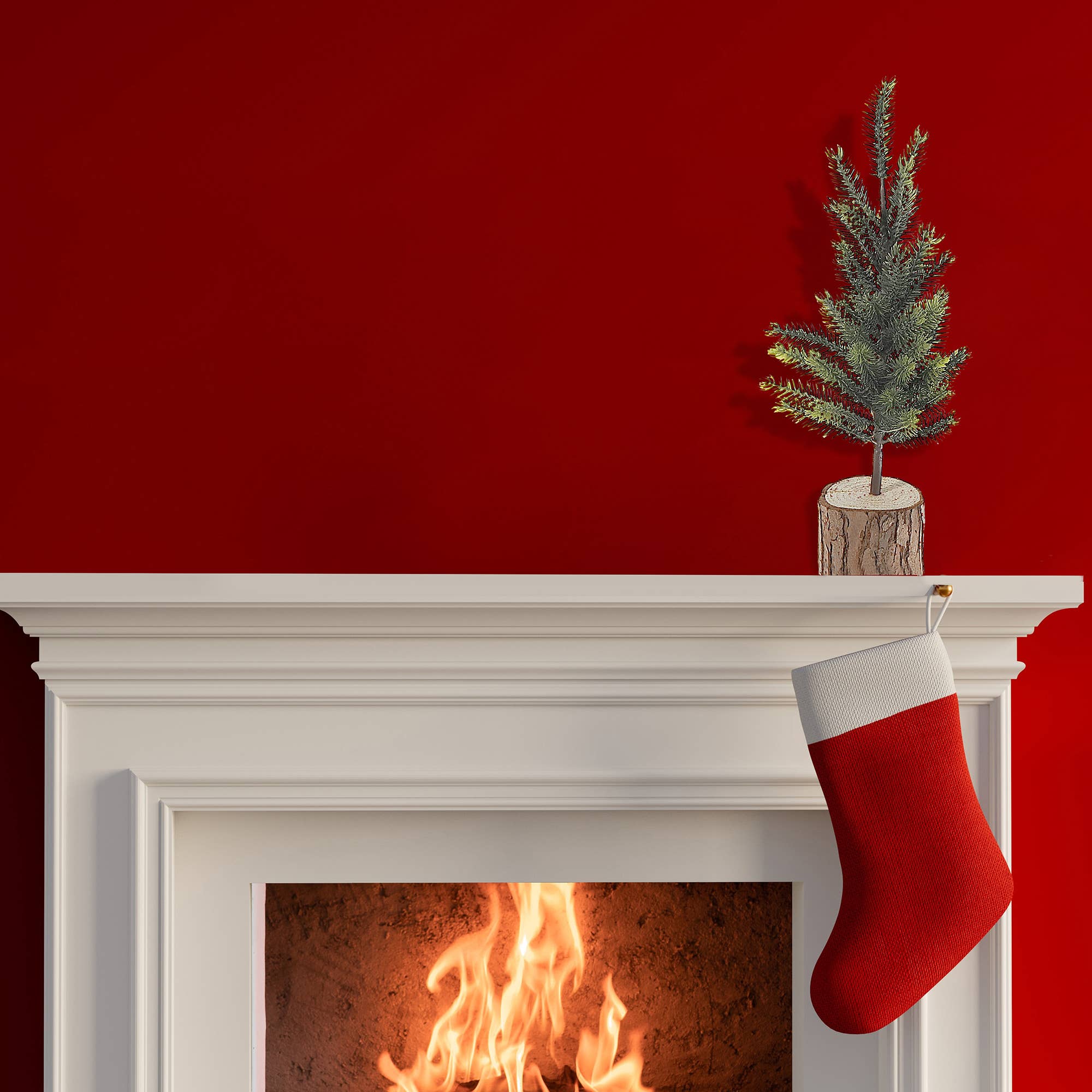 IH Casa Decor - Wholesale Christmas Decoration - PINE TREE WITH WOODEN LOG BASE (12")1