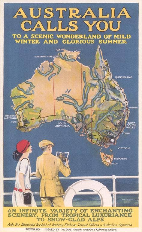 Found Image Press – Großhandel Magnete – Magnet TR-604 Australien Reiseplakat0