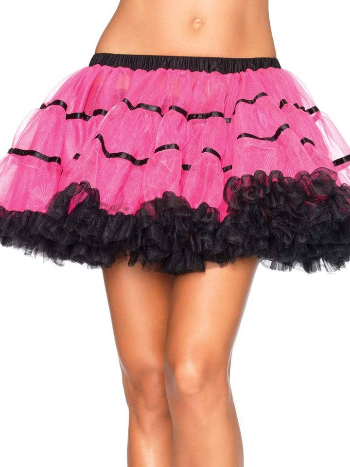 Leg Avenue - Wholesale Skirt - Women's - Layered Satin Striped Tulle Petticoat Skirt