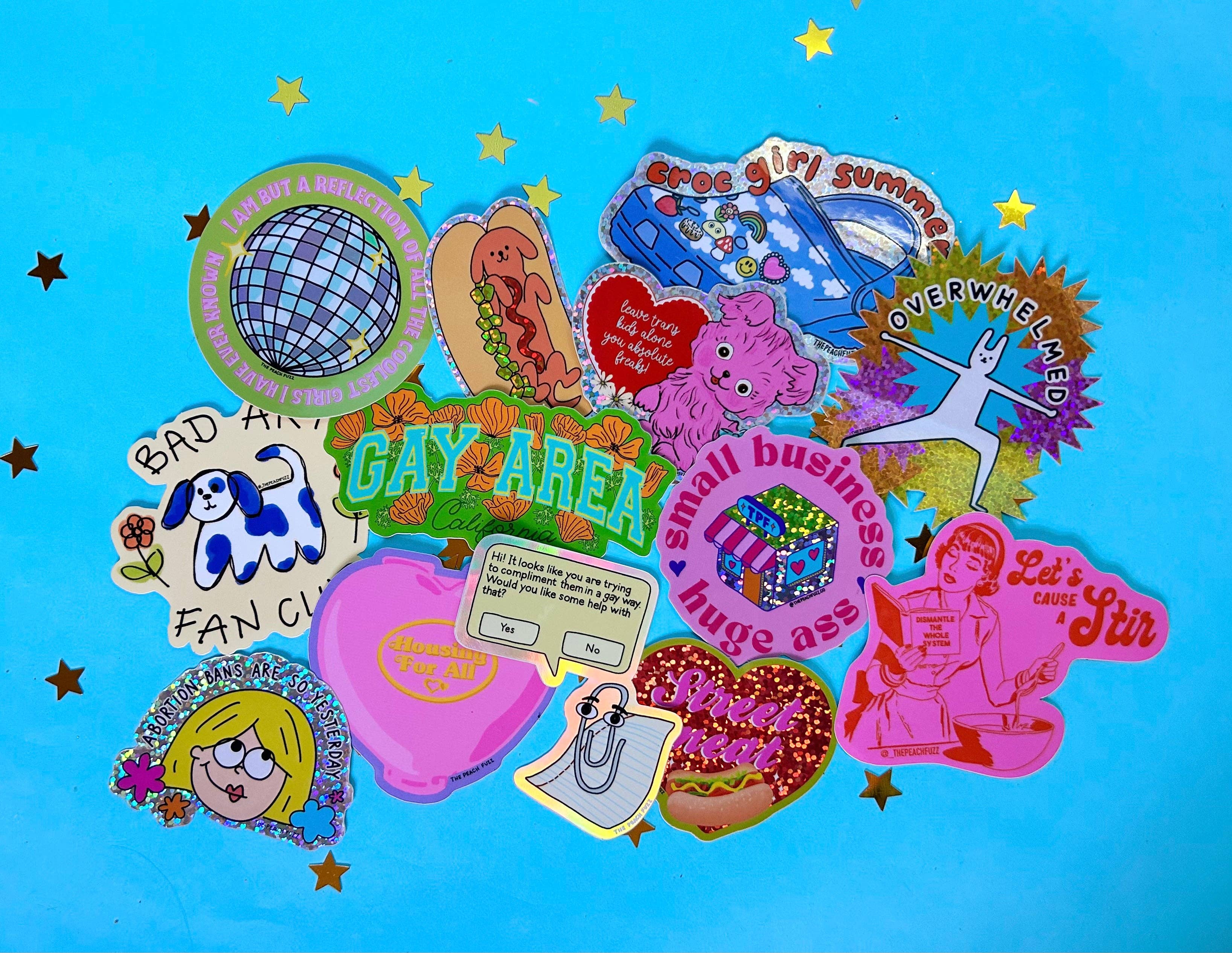 The Peach Fuzz - Wholesale Sticker - Gay Clippy Holographic Sticker9