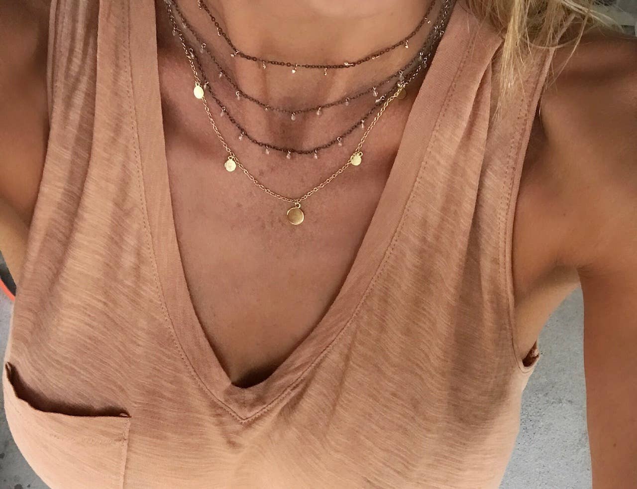 Sonya Renee Jewelry - Wholesale Link & Chain Necklace - Sabrina Double Gold6