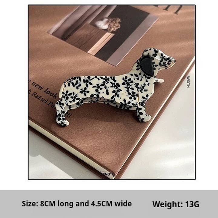 PAWPAWwholesale - Wholesale Hair Clip - Women's - Kawaii Dachshund Dog Claw Clip, Fun Hair Accessory_CWMM71475