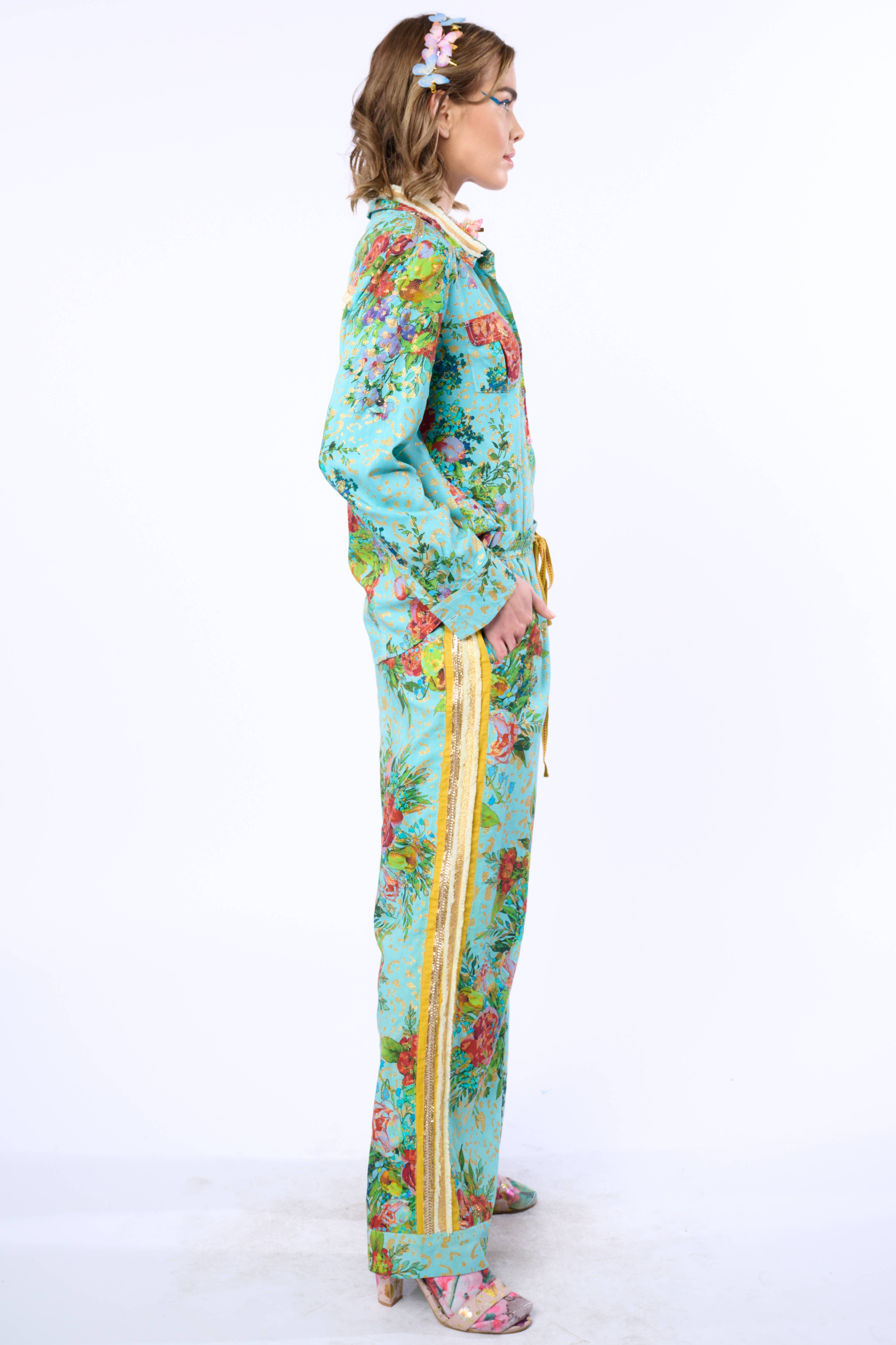 Imprimé Aqua Pantalon Cordelia en vente sur Faire6