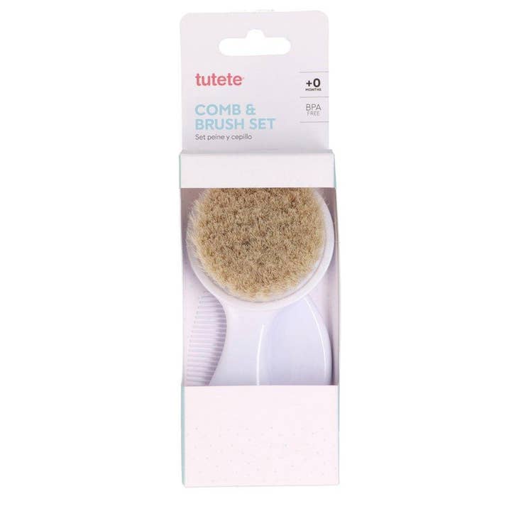 Tutete - Wholesale Hair Brush/Comb - Kids & Baby - Baby Comb and Brush Set Tutete White2