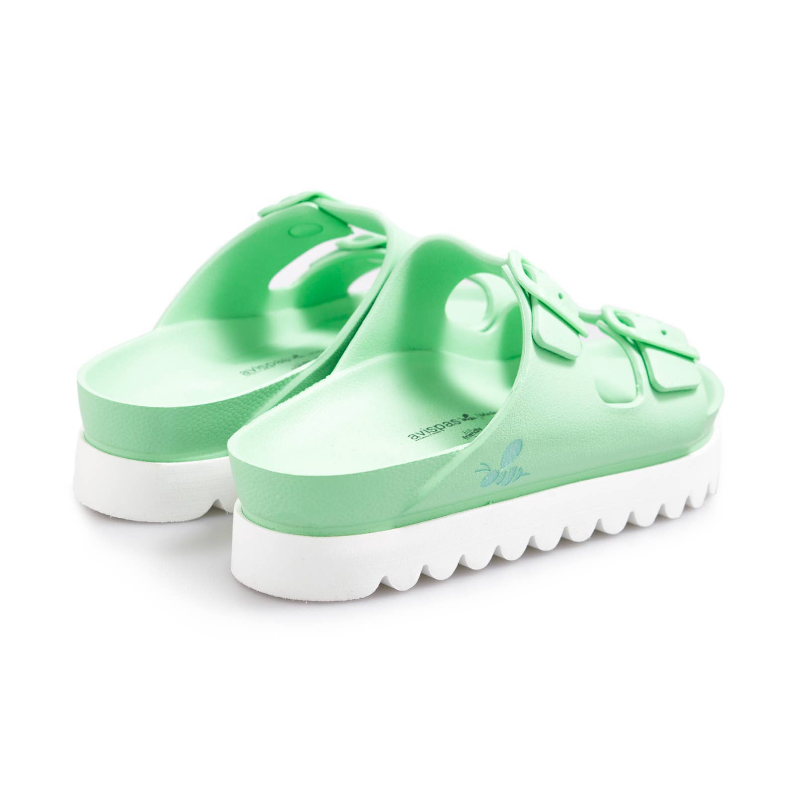 Avispas - Wholesale Slides - Women's - Sunset Mint. Vegan sandals with buckles and platform2