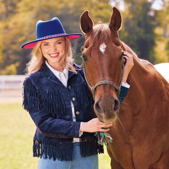 Blue Clemens Suede Jacket for wholesale on Faire6