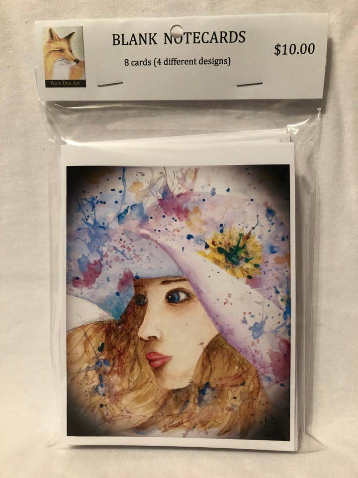 Women in Hats Notecards for wholesale by Fox's Den Art
