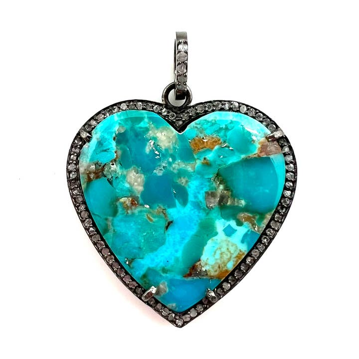 Turquoise + Diamond Heart for wholesale by Karli Buxton