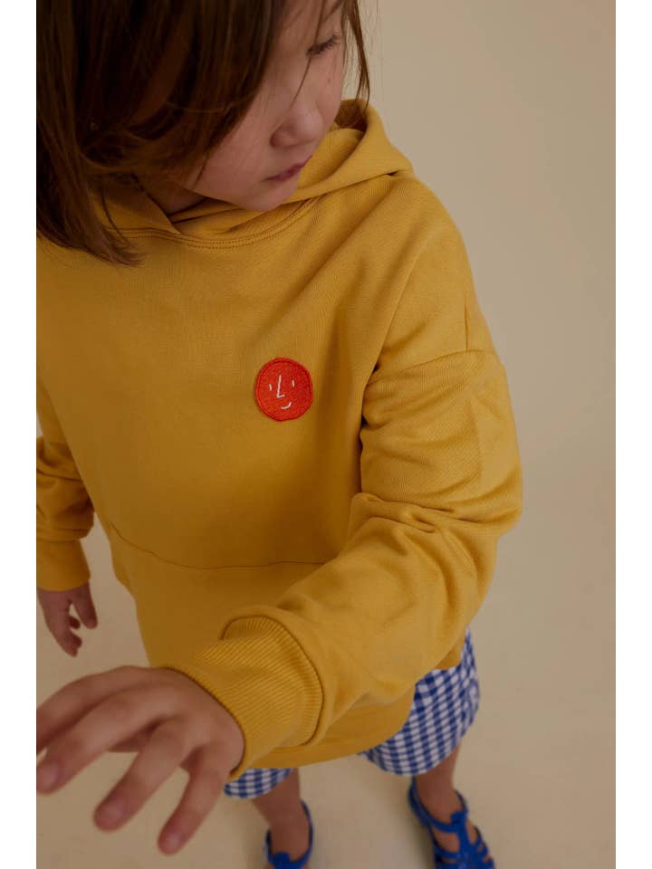 Yellow ORGANIC COTTON SWEATSHIRT WITH A HOODIE for wholesale on Faire