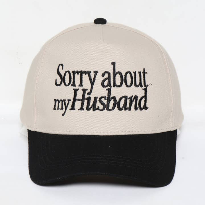 David And Young - Wholesale Baseball Cap - Women's - Valentine's SORRY ABOUT MY HUSBAND Two-Tone 5 Panel Baseball