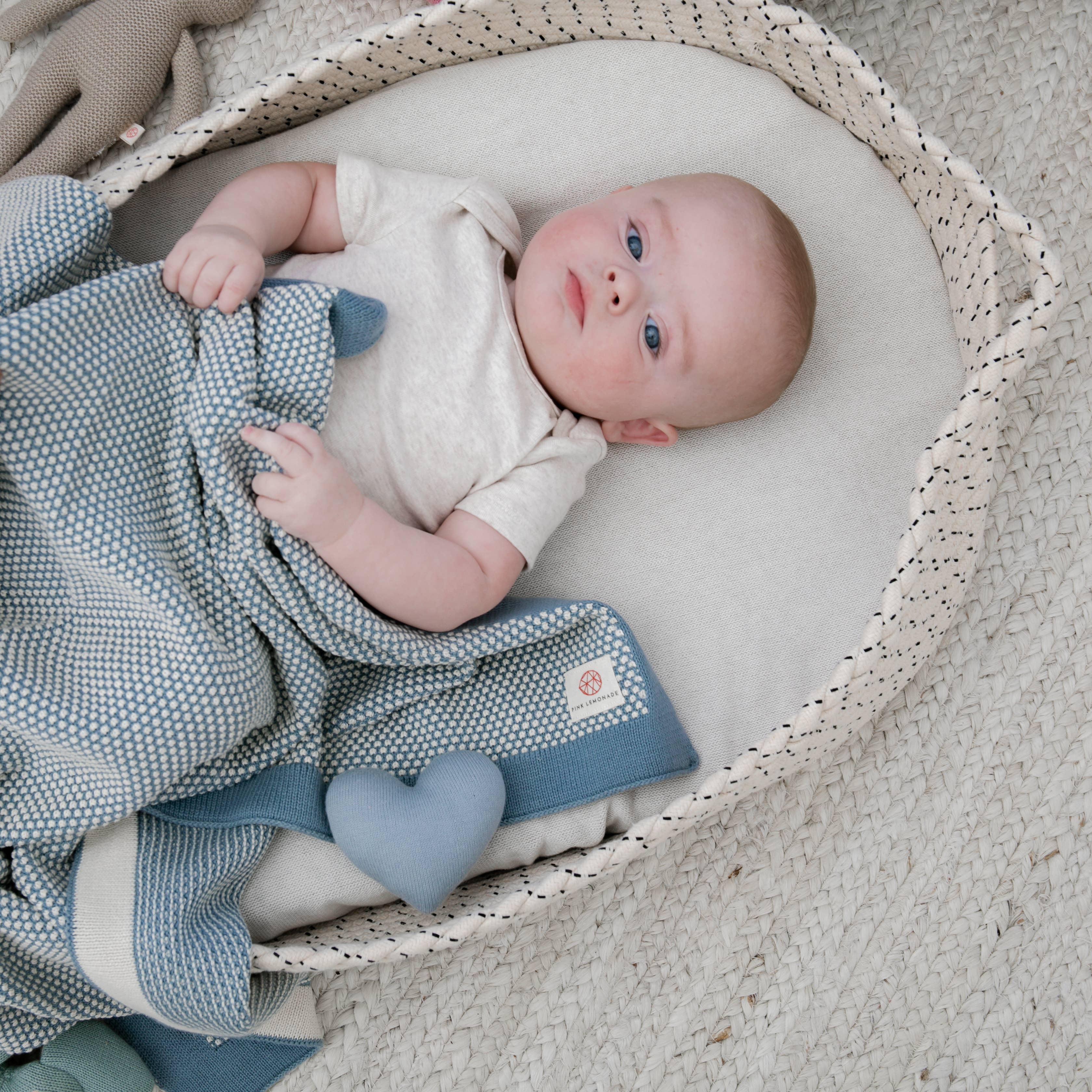 Pink Lemonade - Vente Ensemble de langes – bébé - Elegant - Ensemble pour bébé - Bleu gris/naturel1