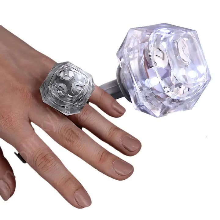 Blinkee.com, LLC - Wholesale Gag Gift/Novelty Gift - Huge Gem White Diamond Novelty Flashing Ring