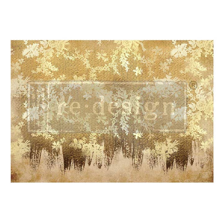 Redesign with Prima - Venta al por mayor Material para manualidades - Encaje dorado de fibra de decoupage Redesign A1 tamaño A1 655350660871