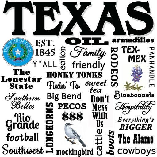 State of Texas, Souvenir Home Decor Gift Tile for wholesale by Distinctive Design Wholesale