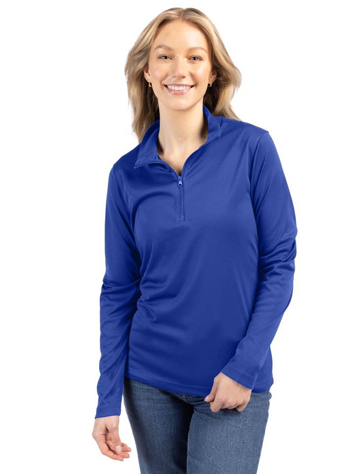 Clique Spin Eco Performance Half Zip Womens Pullover for wholesale by Cutter & Buck