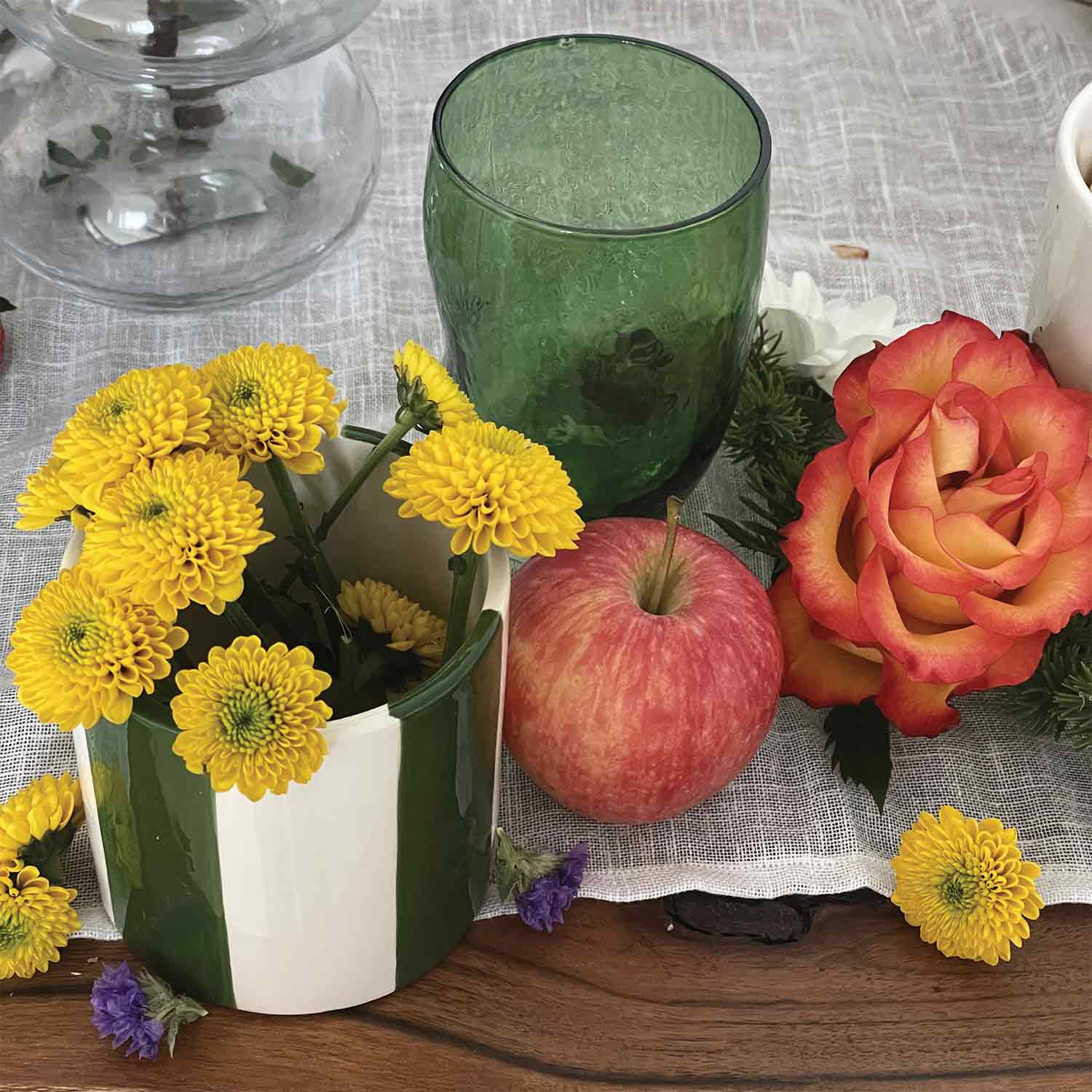 Moss green tribe tumbler glass D7 H11cm for wholesale on Faire1