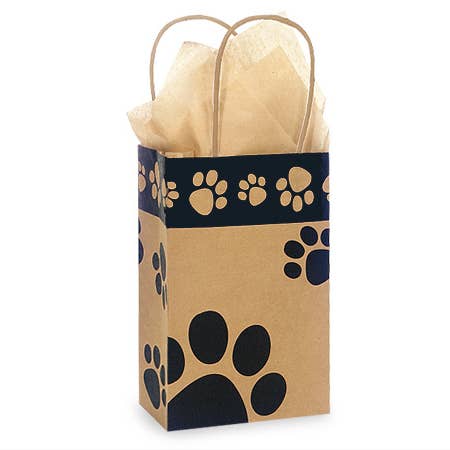 Nashville Wraps - Wholesale Gift Bag - Paw Print Kraft Paper Gift Bags