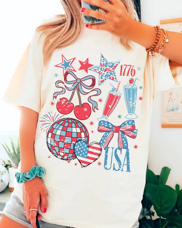 Eleven Fashion - Vendita all'ingrosso Maglietta serigrafata - Donna - Camicia Coquette Retro USA