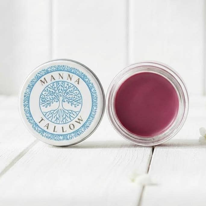 Tallow Lip & Blush Balm - Heirloom Blush Balm with Grass-Fed Tallow (Shade: Deep Pink) for wholesale by Manna Tallow