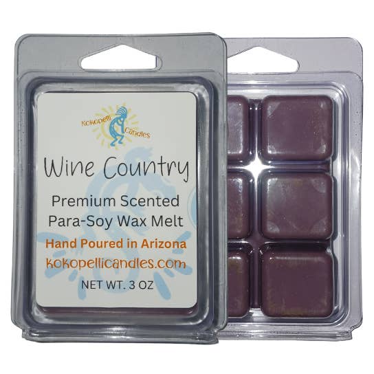 Wine Country Scent Hand-Poured Soy Blend Wax Melt for wholesale by Kokopelli Candle Co.