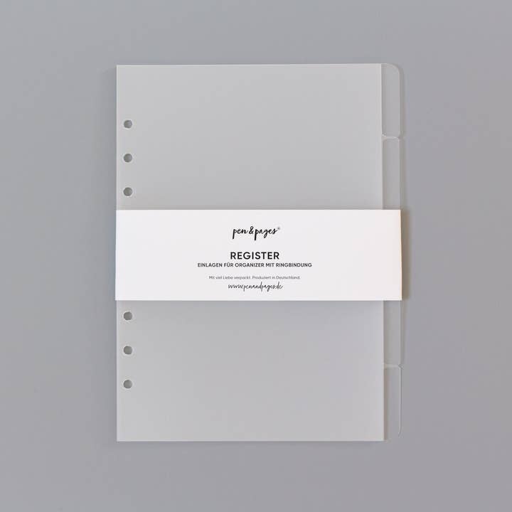 Register voor ringplanner - Tabs rechts - "transparant" - Din A5 voor wholesale door pen & pages