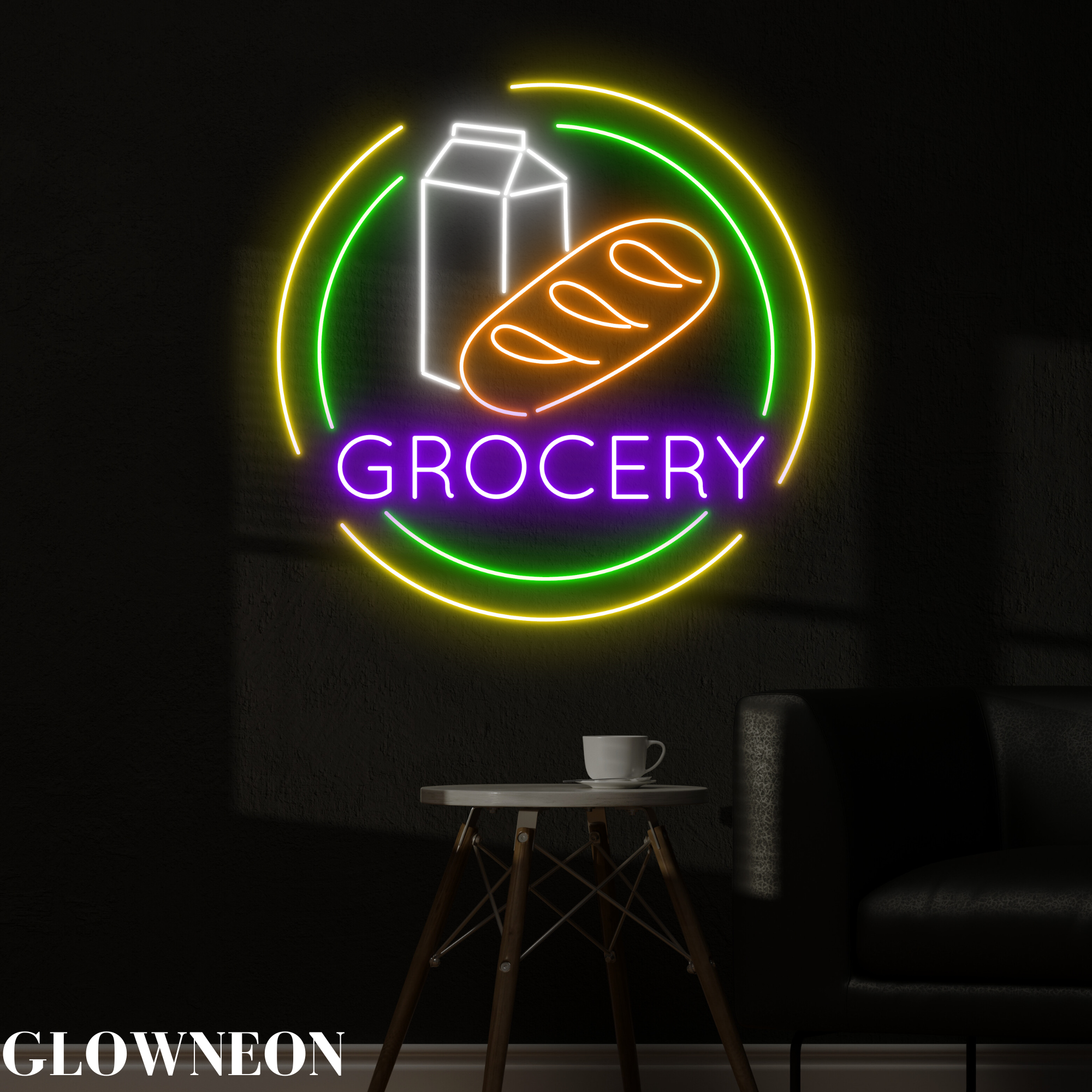 Glow Neon - Wholesale Neon Sign - Food & Drink Grocery Store Neon Led Sign, Grocery Wall Art2