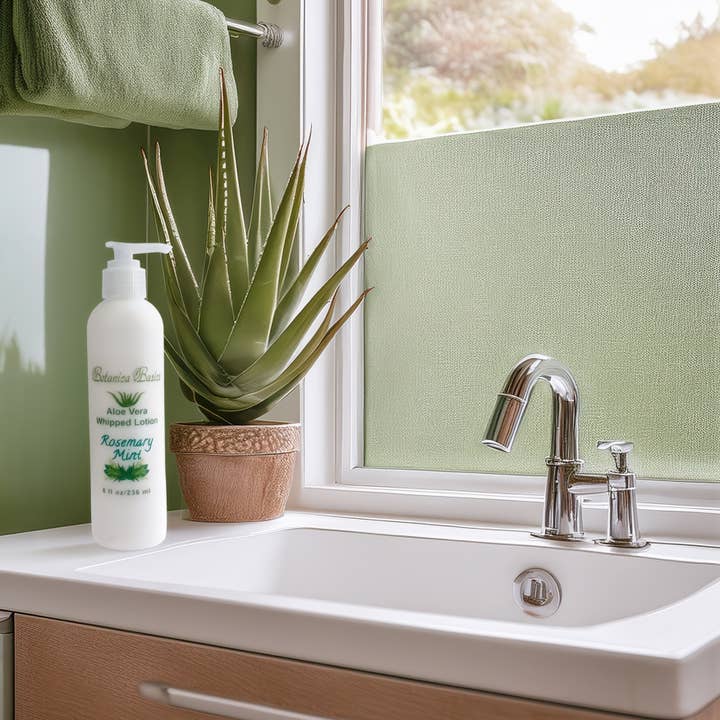 Rosemary Mint Aloe Vera Whipped Lotion for wholesale by Botanica Basics Handmade Soap