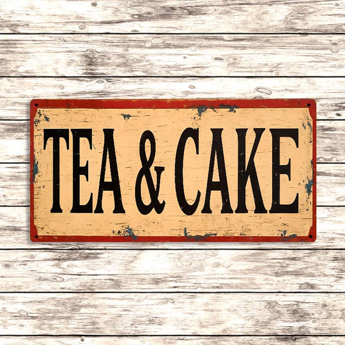 Cartel de Metal Vintage de Café de Té y Pastel - Panadería Retro Cocina para venta al por mayor de The British Metal Signs Company