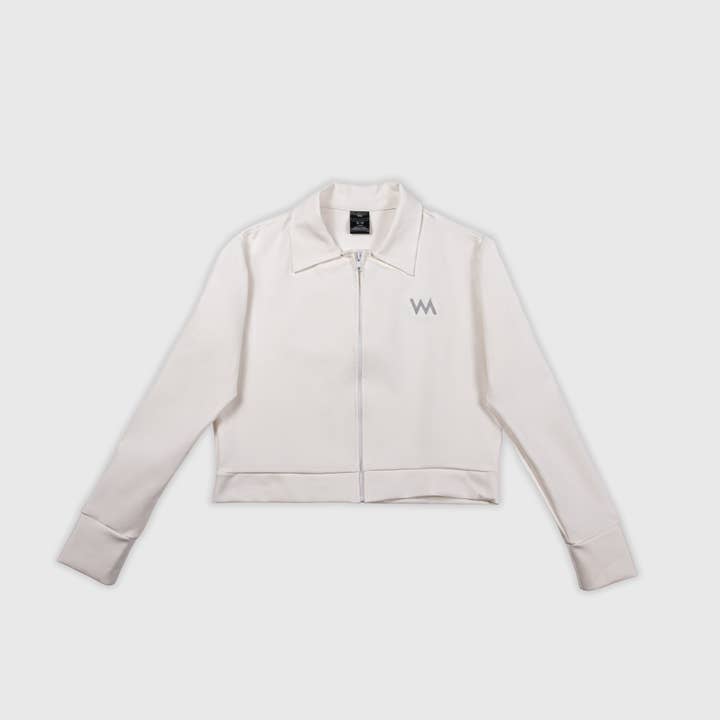 CROP-TOP-REISSVERSCHLUSS (DAMENJACKE) - WEISS CREME für den Großhandel von Wdmrck Exclusive Inc