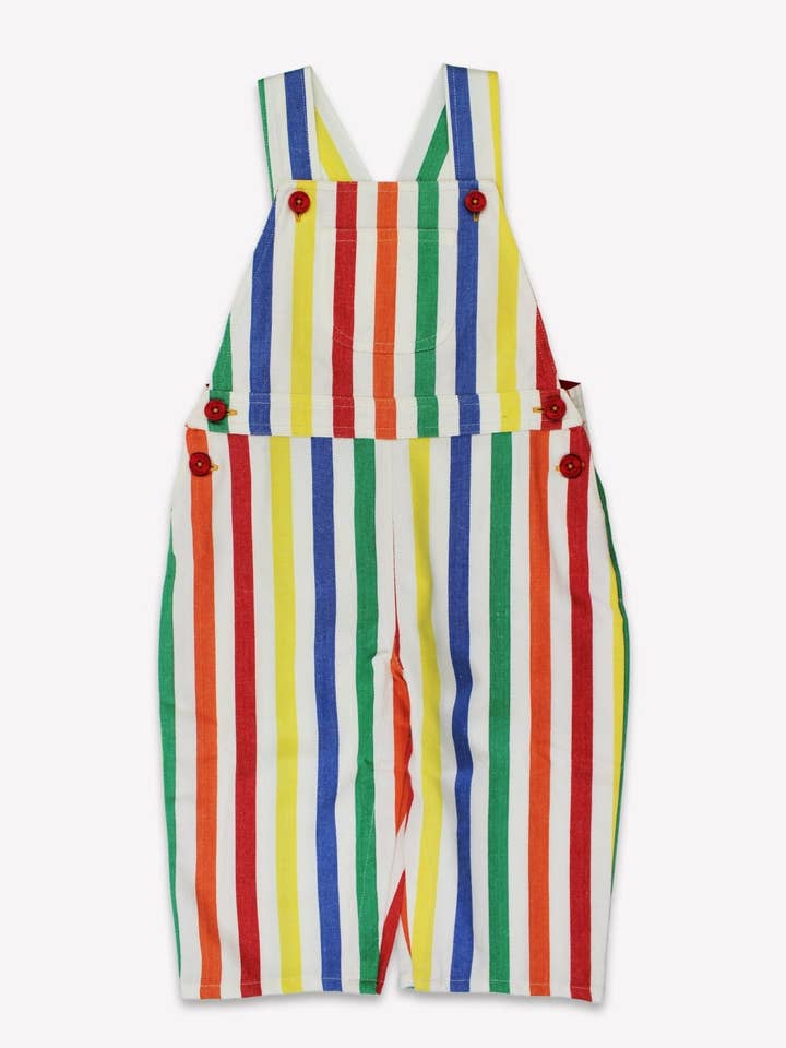 Salopette per bambini in cotone biologico con strisce colorate per la vendita all'ingrosso da parte di Toby Tiger GmbH