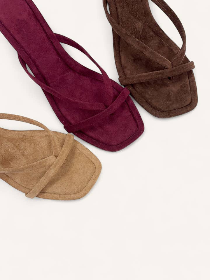 SELENA-52 THONG STRAP SLIP-ON KITTEN MULE HEELS for wholesale by CCOCCI