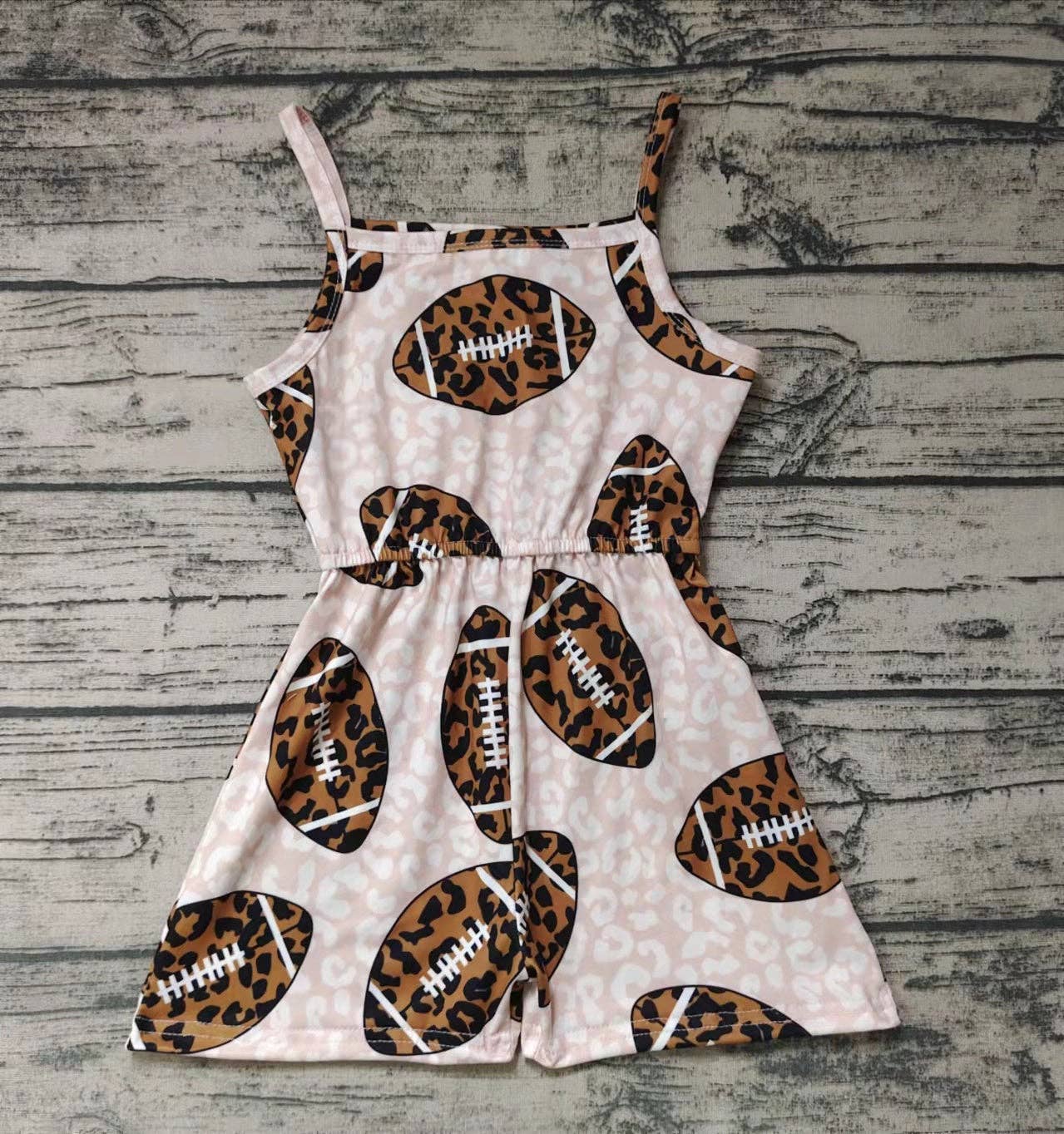 Aier Wholesale - Wholesale Jumpsuit - Kids - Baby girls football baseball leopard summer jumpsuits1