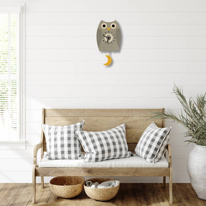 Popclox - Wholesale Wall Clock - Owl Pendulum Clock - Wood5