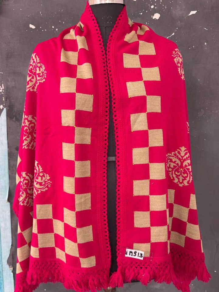 Hand Knitted Wool Beautiful Soft Winter Wrap Women Shawl for wholesale by GYPSY STUDIO