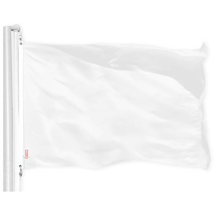G128 Solid White Color Flag | 2.5x4 Ft | LiteWeave Pro Series Printed 150D Polyester | Indoor/Outdoor, Vibrant Colors, Brass Grommets, Thicker and More Durable Than 100D 75D Polyester for wholesale by G128