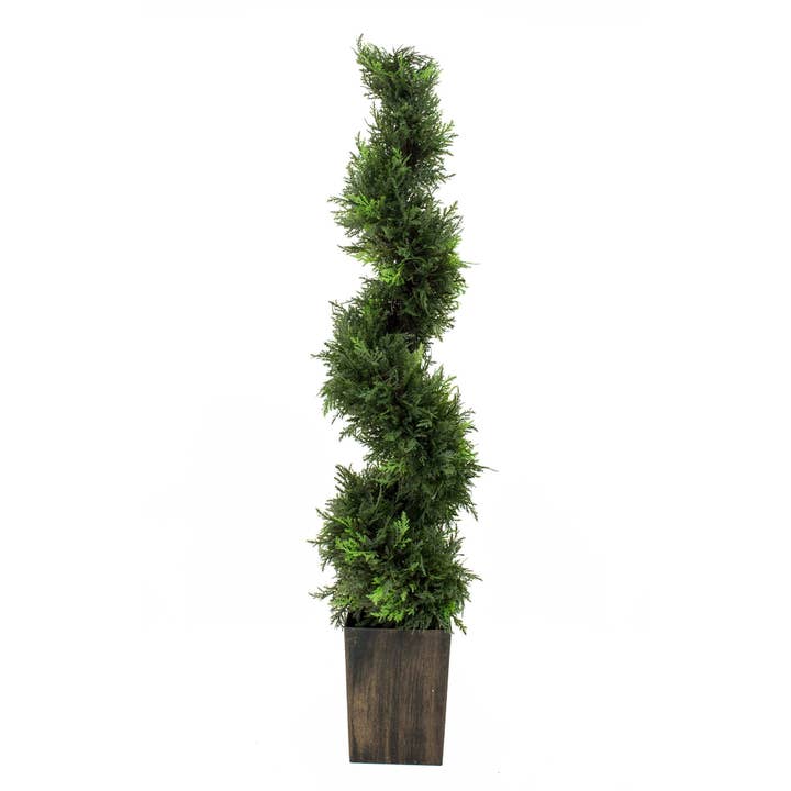 4ft. Artificial Spiral Single Topiary Tree in Pot for wholesale by Tremont Floral Supplies