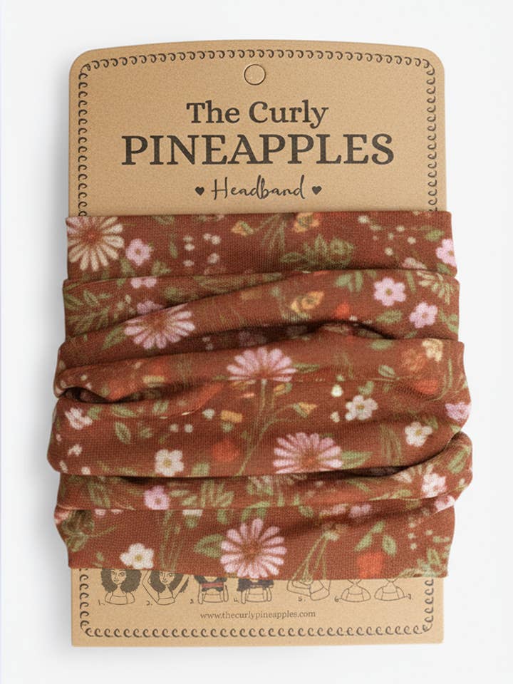 Ginger Brown Floral Headband for wholesale by The Curly Pineapples