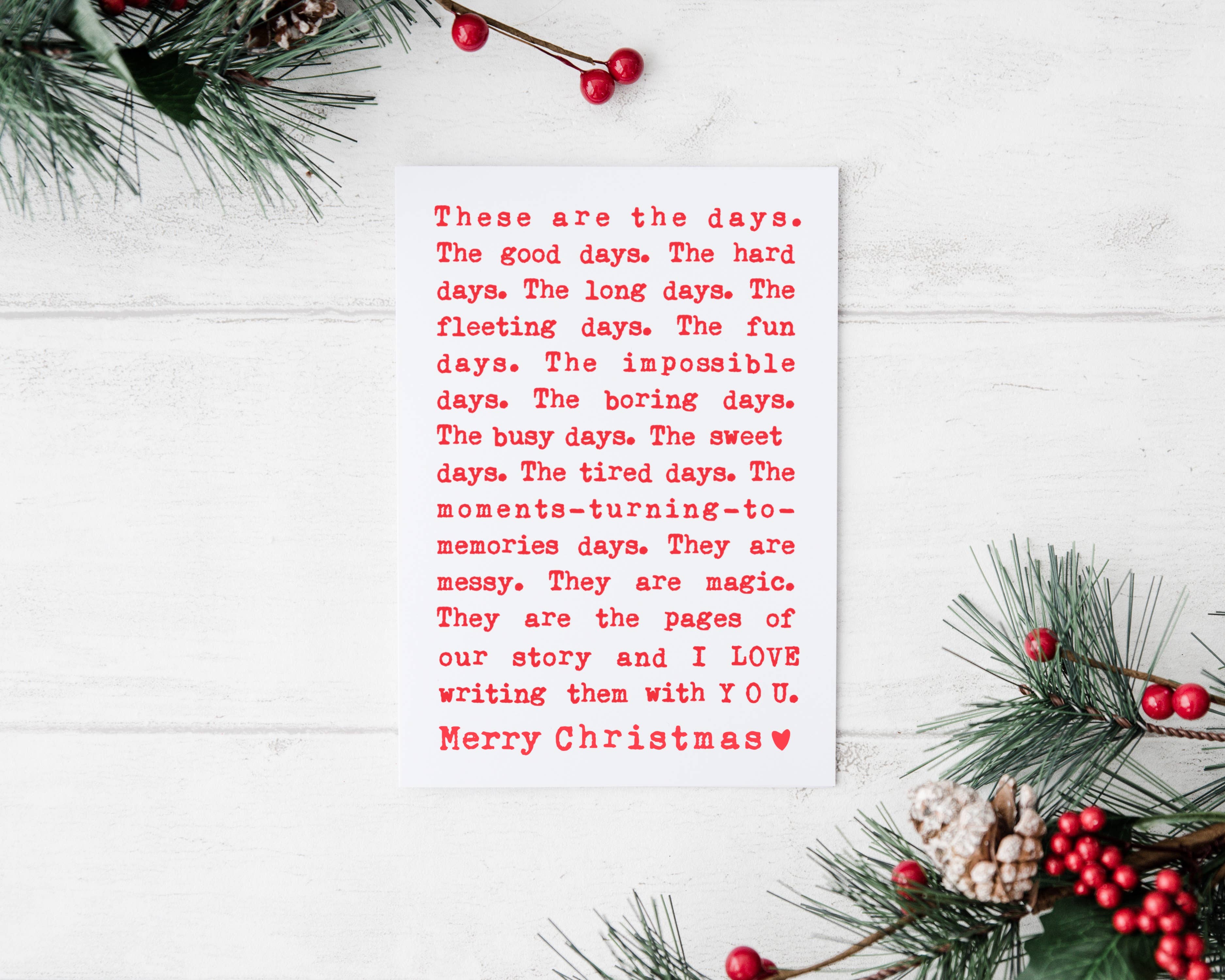 Card & Story - Wholesale Kerstkaartje - Romantische kerstkaart van dit zijn de dagen 1