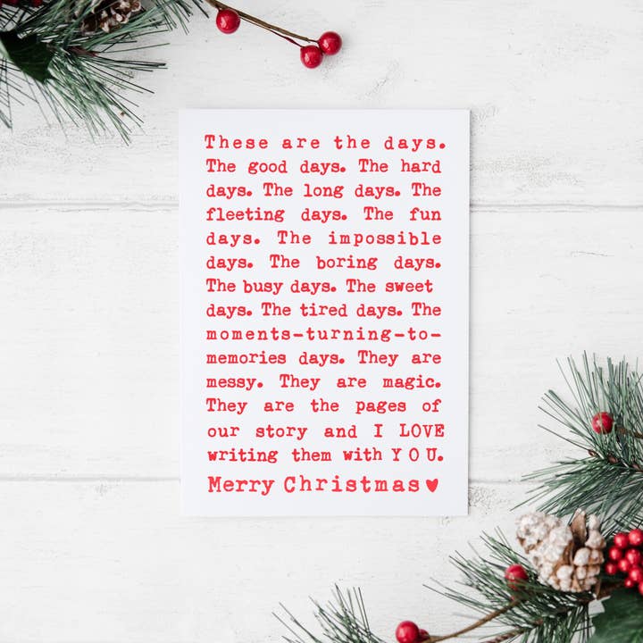 Card & Story - Wholesale Kerstkaartje - Romantische kerstkaart van dit zijn de dagen 1