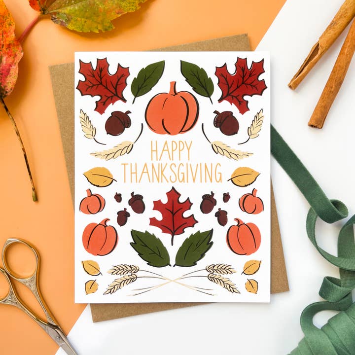 Morgan Swank Studio – wholesale Thanksgiving-kort – Thanksgiving Folkmönster | Thanksgivingkort