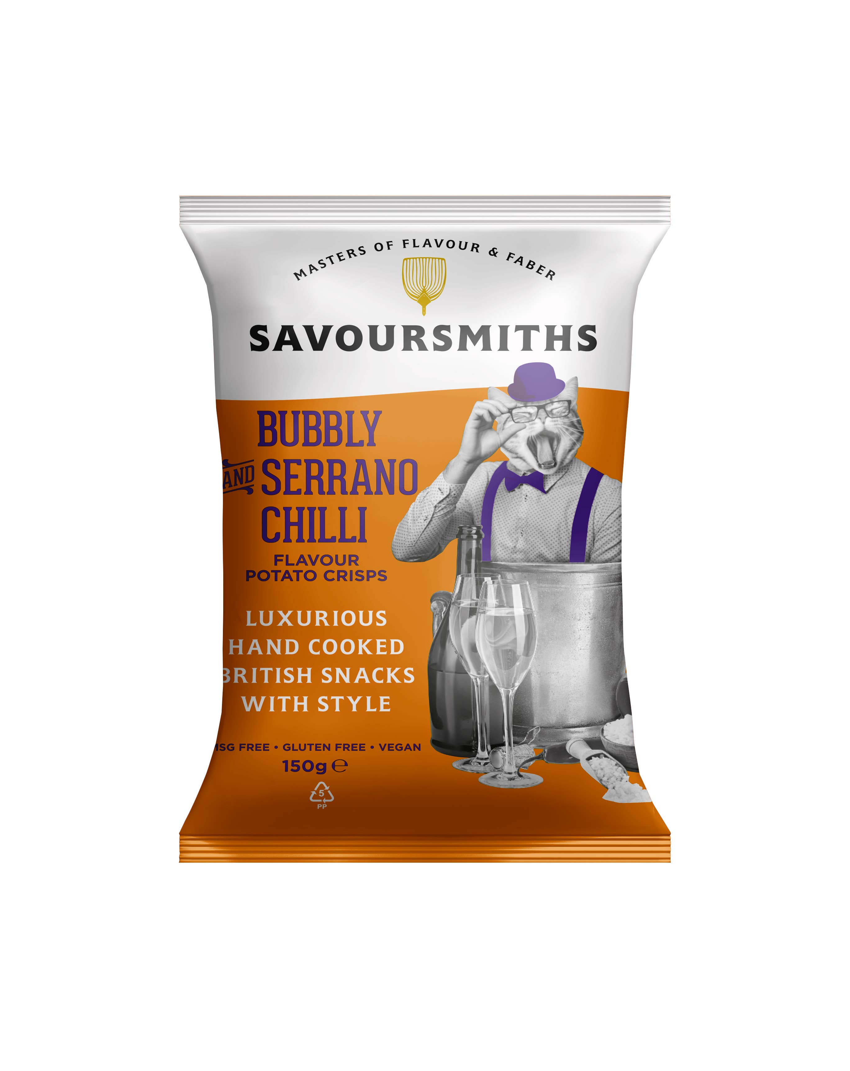 Savoursmiths - Wholesale Chips - Savoursmiths Bubbly and Serrano Chilli Potato Crisps 5.29oz