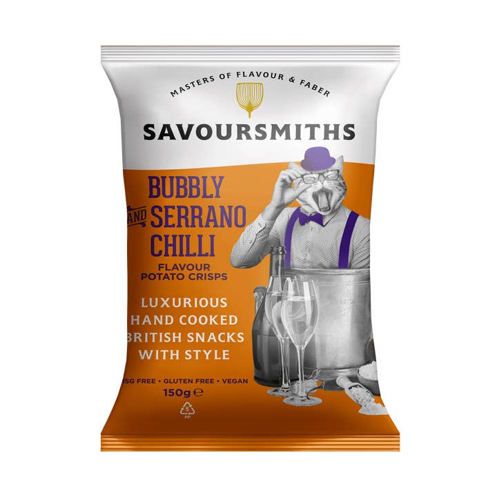 Savoursmiths - Wholesale Chips - Savoursmiths Bubbly and Serrano Chilli Potato Crisps 5.29oz0